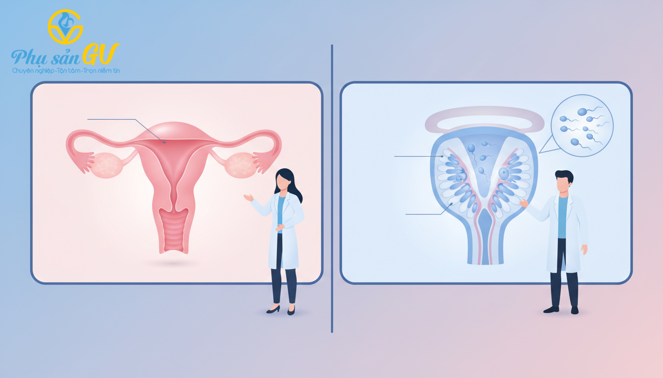 Bác sĩ tư vấn cho cặp vợ chồng trẻ về tình trạng hiếm muộn tại phòng khám phụ sản gò vấp